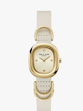 rag & bone Rory Watch, 25mm Gold Case with leather strap